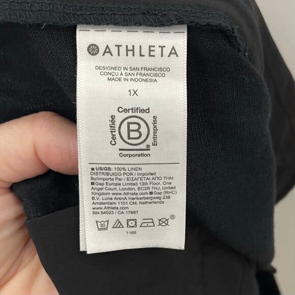 Athleta 2025 1X Retreat High Rise Linen Ankle Pant Black 658556 - Picture 8 of 11